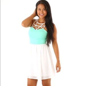 Shophope’s Mint and white strappy flowy dress